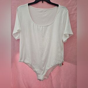 Cider White Ribbed Bodysuit